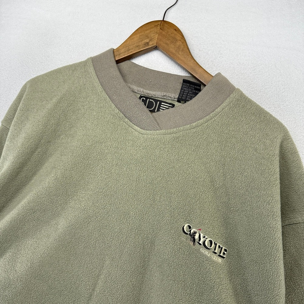 Vintage Golf Sweater men's XL Green Coyote Golf Club Fleece Pullover Windstopper
